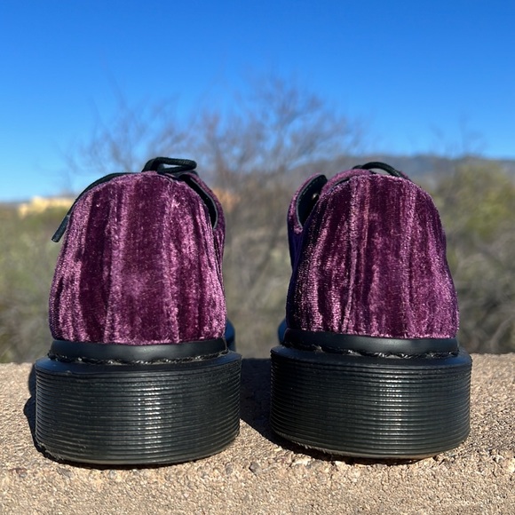 💕 Dr. Martens Purple Shimmer 14482 Crushed Velvet Oxfords 💕 - Picture 11 of 17